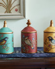 Retro Bird Pattern Ceramic Urn