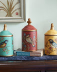 Retro Bird Pattern Ceramic Urn