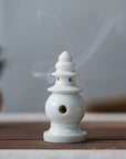 White Porcelain Guardian Incense Burner for Pet Ashes