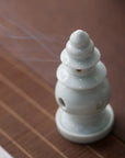 White Porcelain Guardian Incense Burner for Pet Ashes